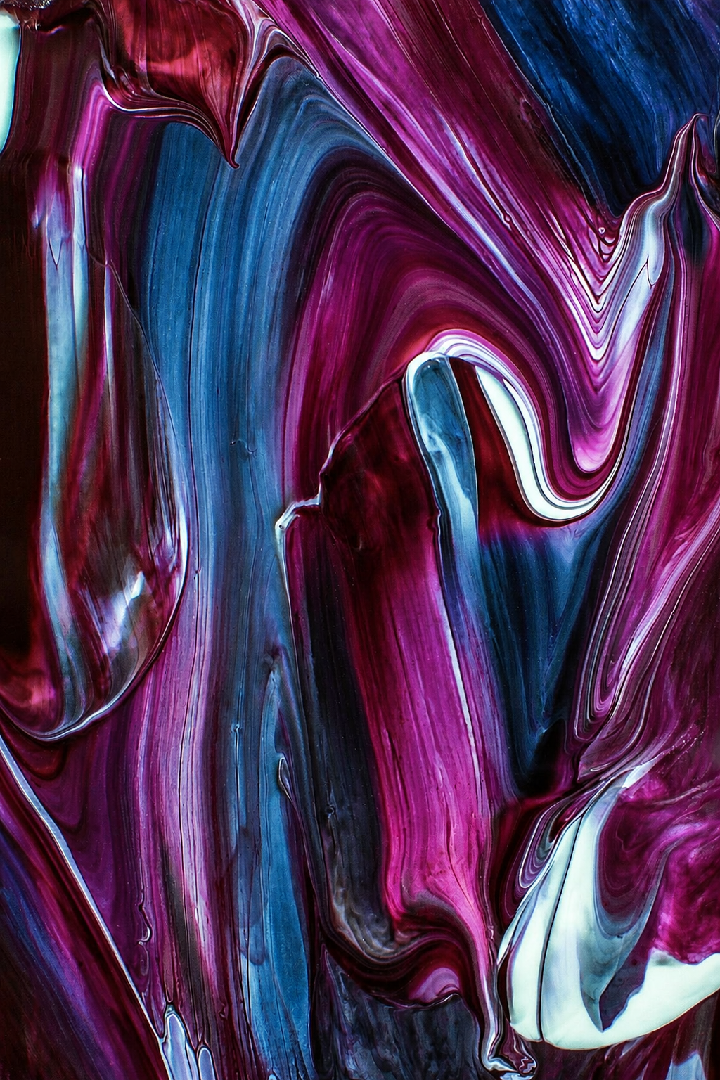 Variant of the abstract ChapelHall artwork with mineral blue and oxblood passages